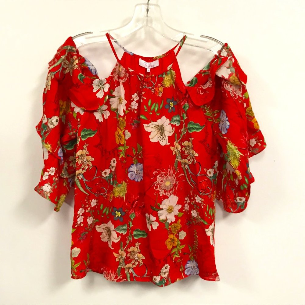 NWT Nordstrom Parker Cold Shoulder 100% Silk Top